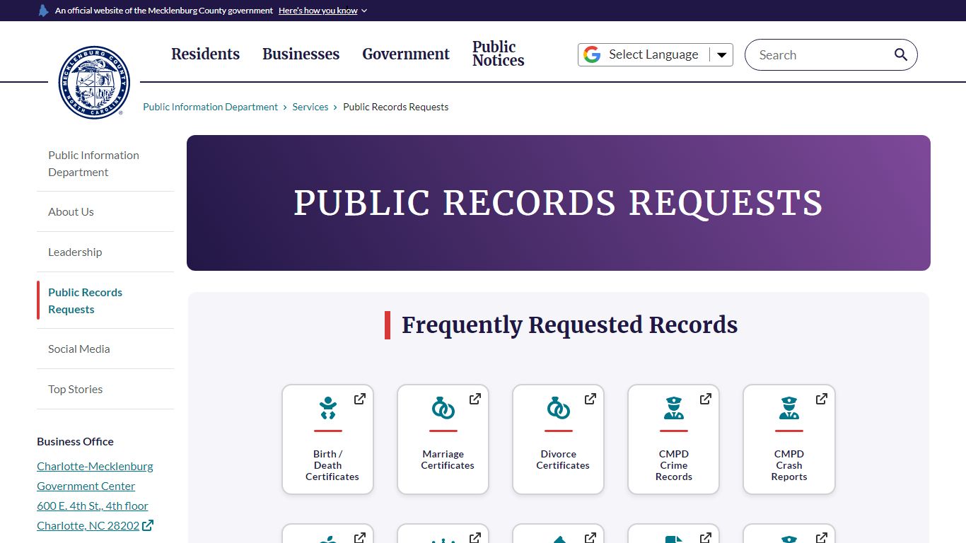 Public Records Requests | Public Information Department - MeckNC.gov