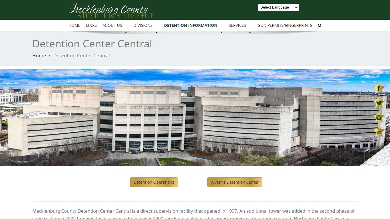 Detention Center Central - Mecklenburg County Sheriff's Office